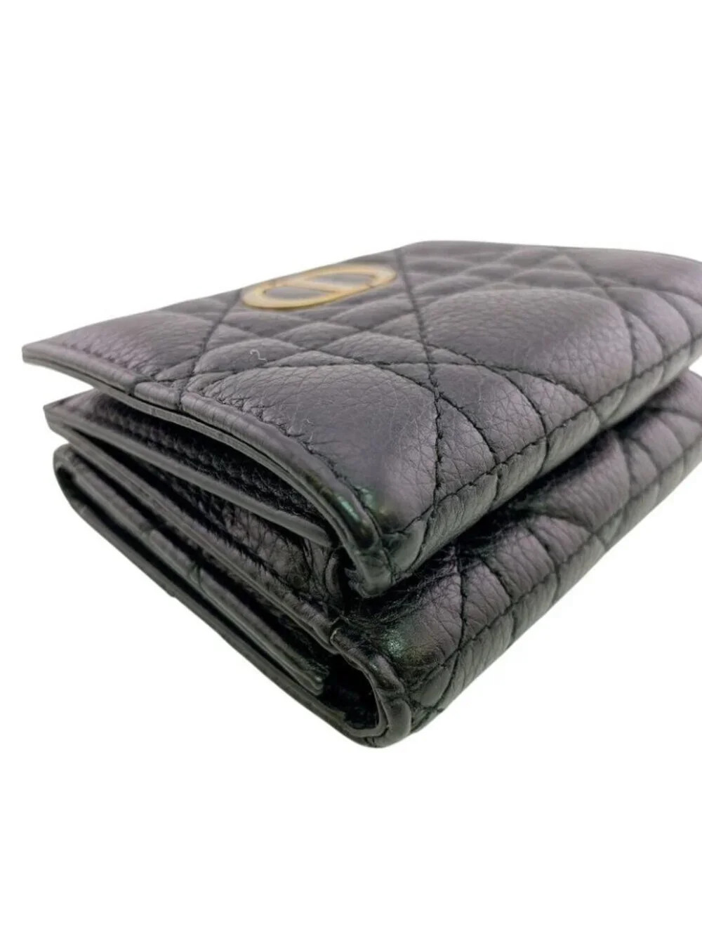 Dior Compact Wallet Lotus Lambskin Trifold Handbag